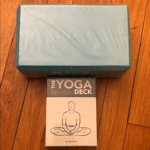 GAIAM Light Blue Yoga Block with Yoga Deck
